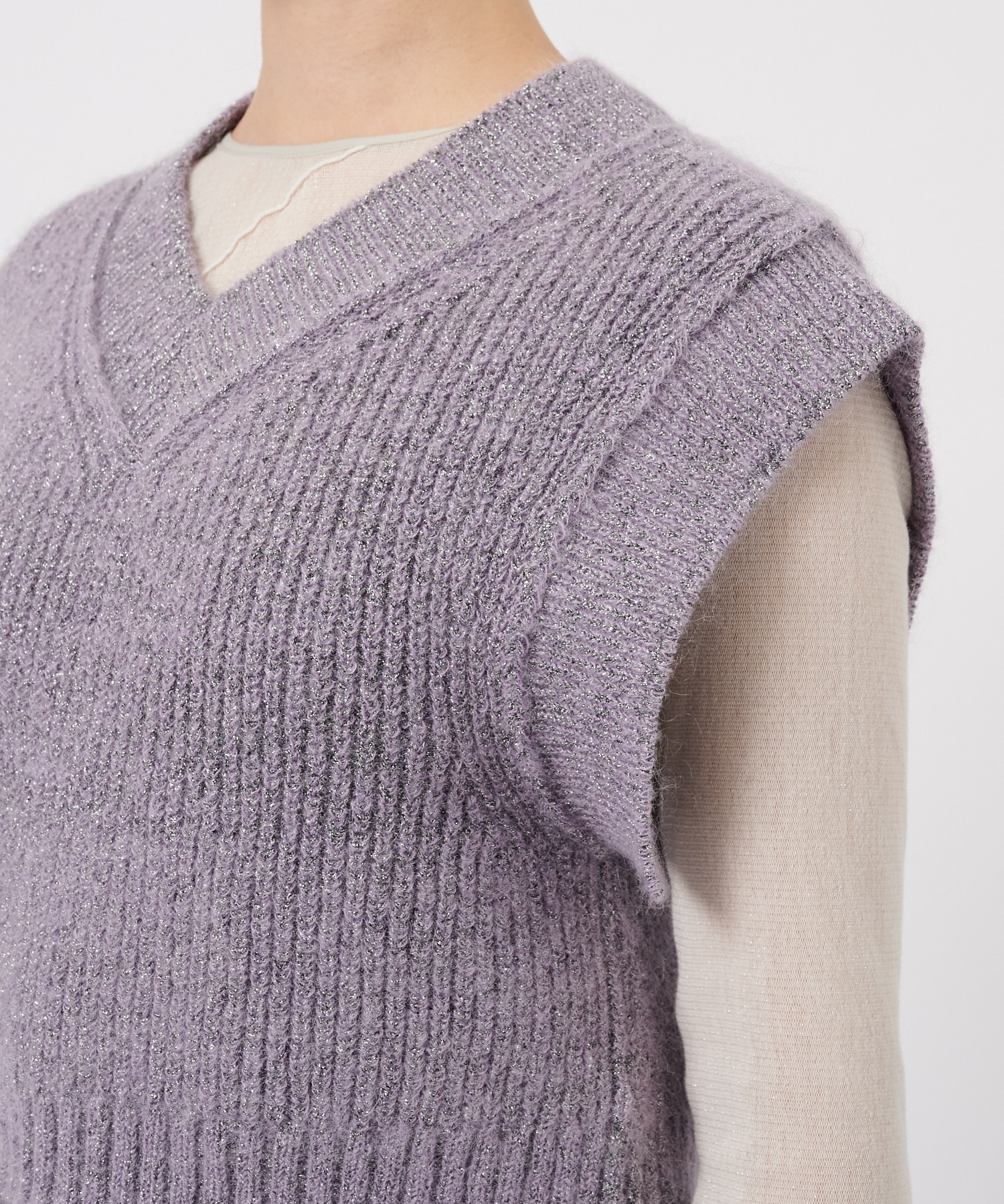 Mohair Lame Knit Vest STUDIOUS