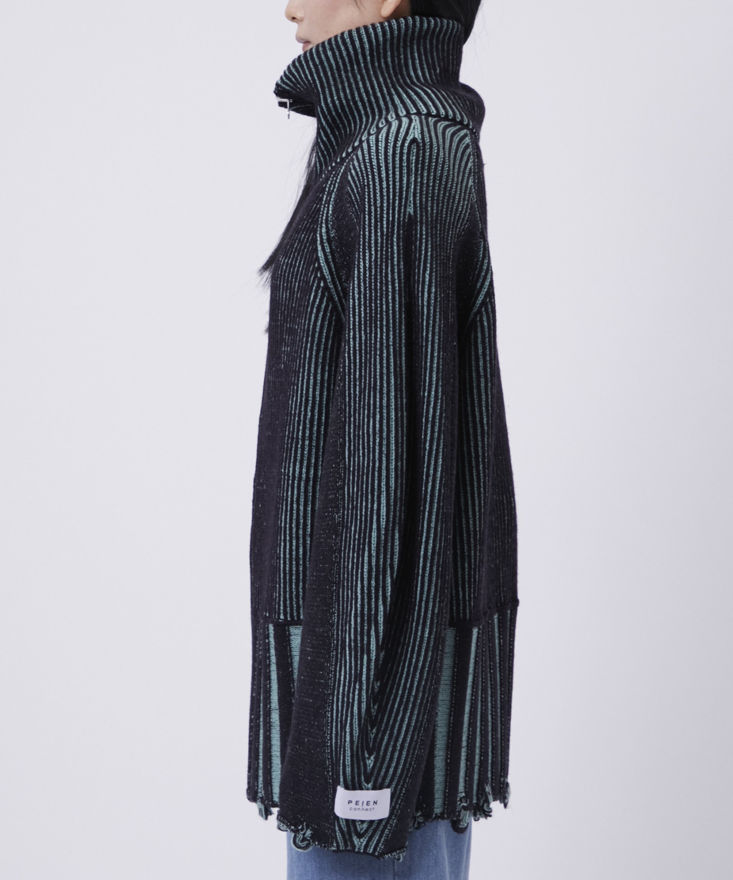 リバーシブルZip knit coat PEIEN