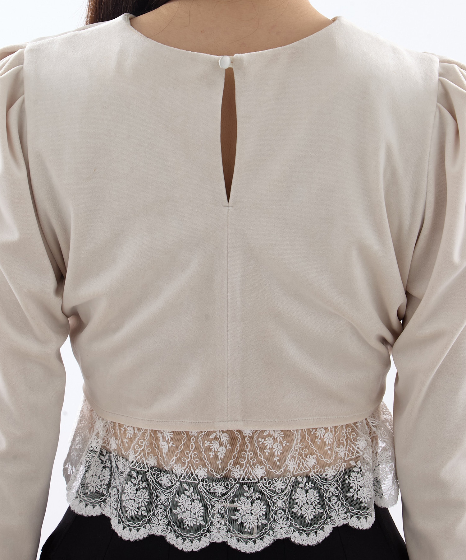 gather neck velour tops tanakadaisuke