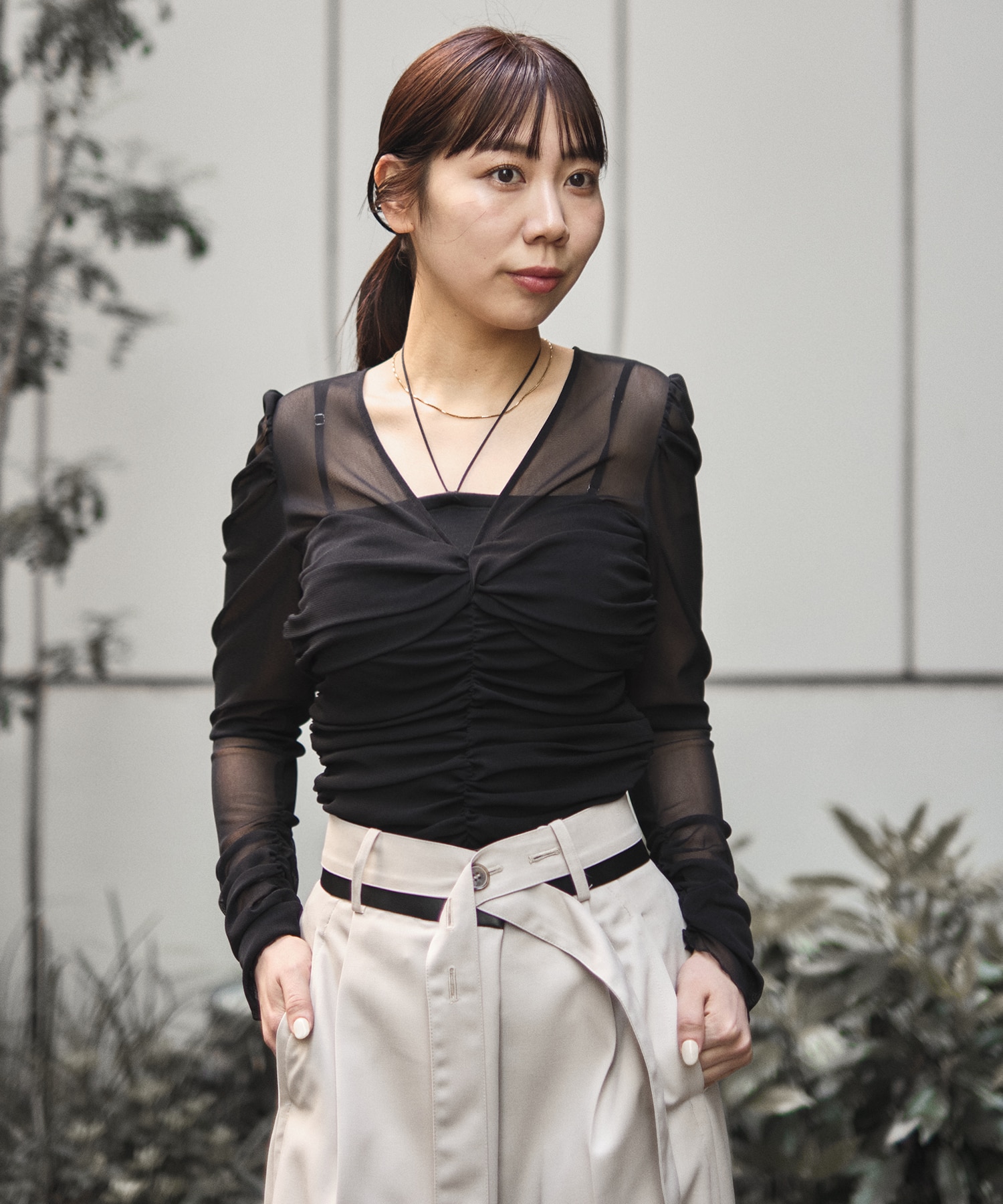 別注 TULLE GATHERED TOP FETICO
