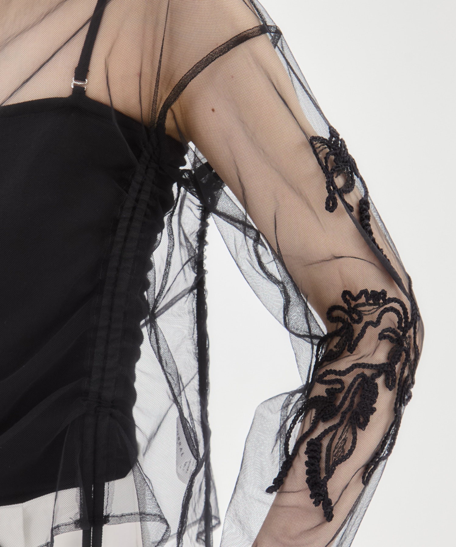 EX.embroidered tulle cardigan MURRAL