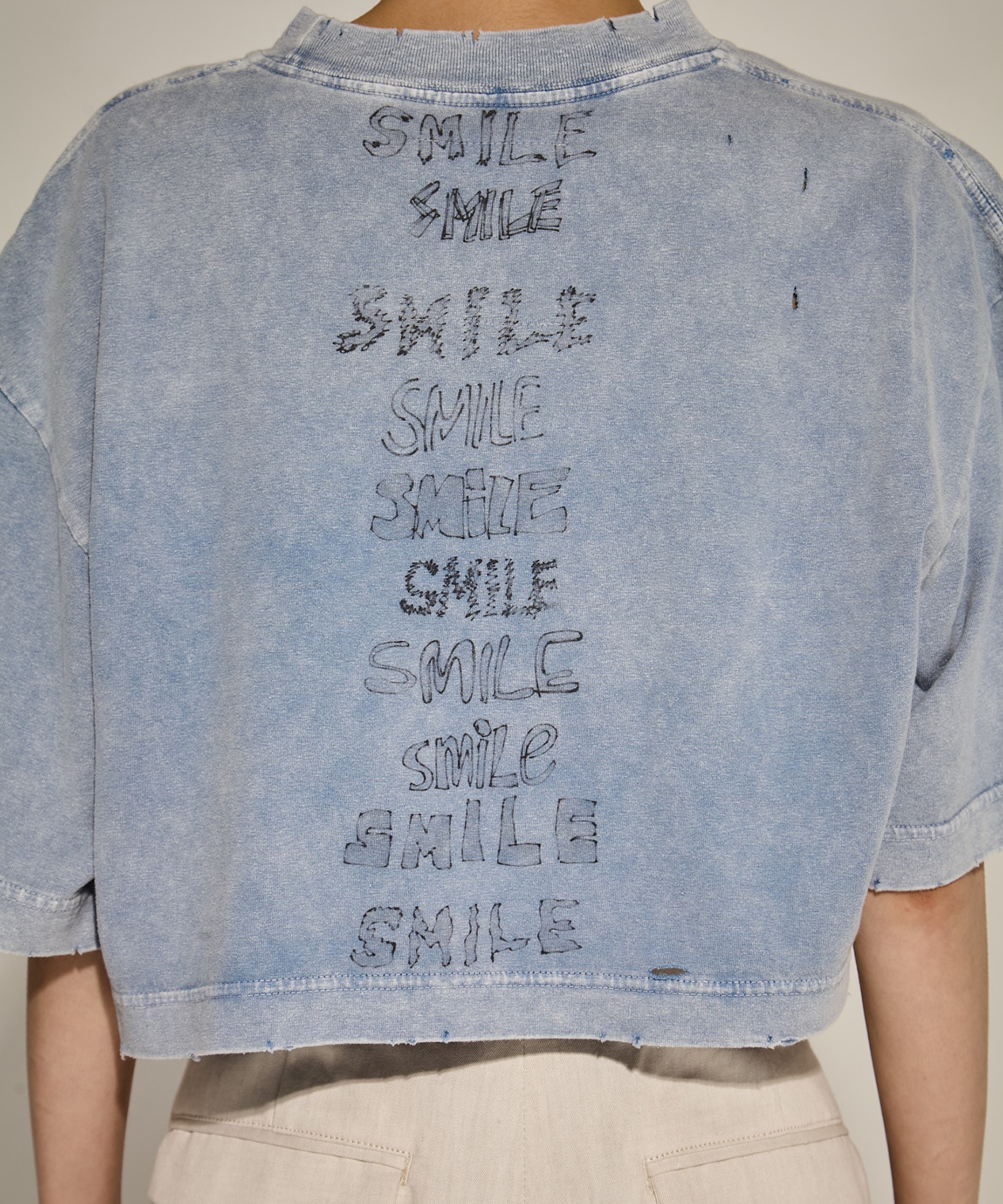 BLEACHED CROPPED TEE Maison MIHARA YASUHIRO