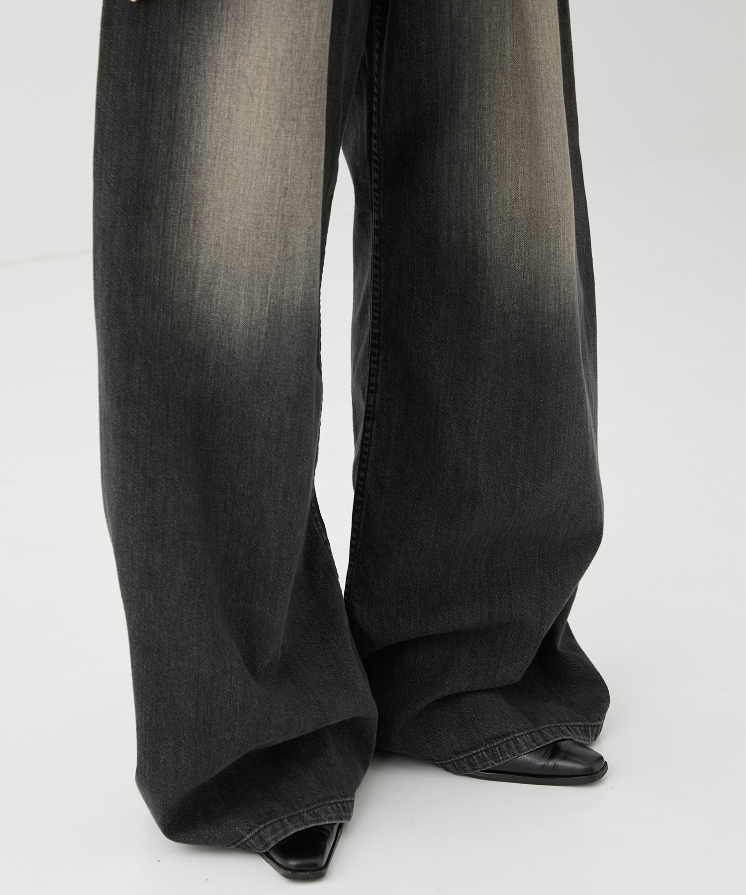 別注 WASHED DENIM FOLDED WIDE PANTS (SHORT LENGTH) JOHN LAWRENCE SULLIVAN