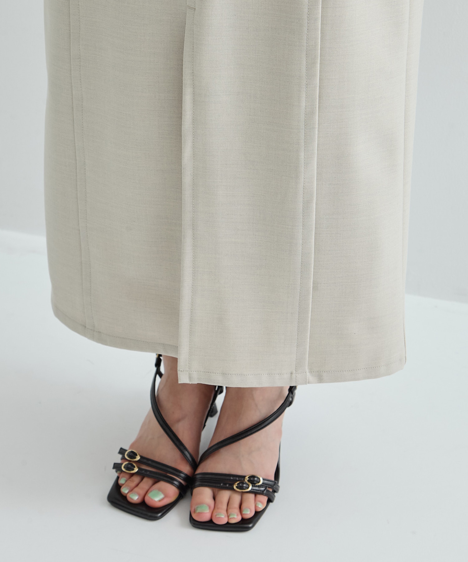 Leather Belted Straight SK STUDIOUS