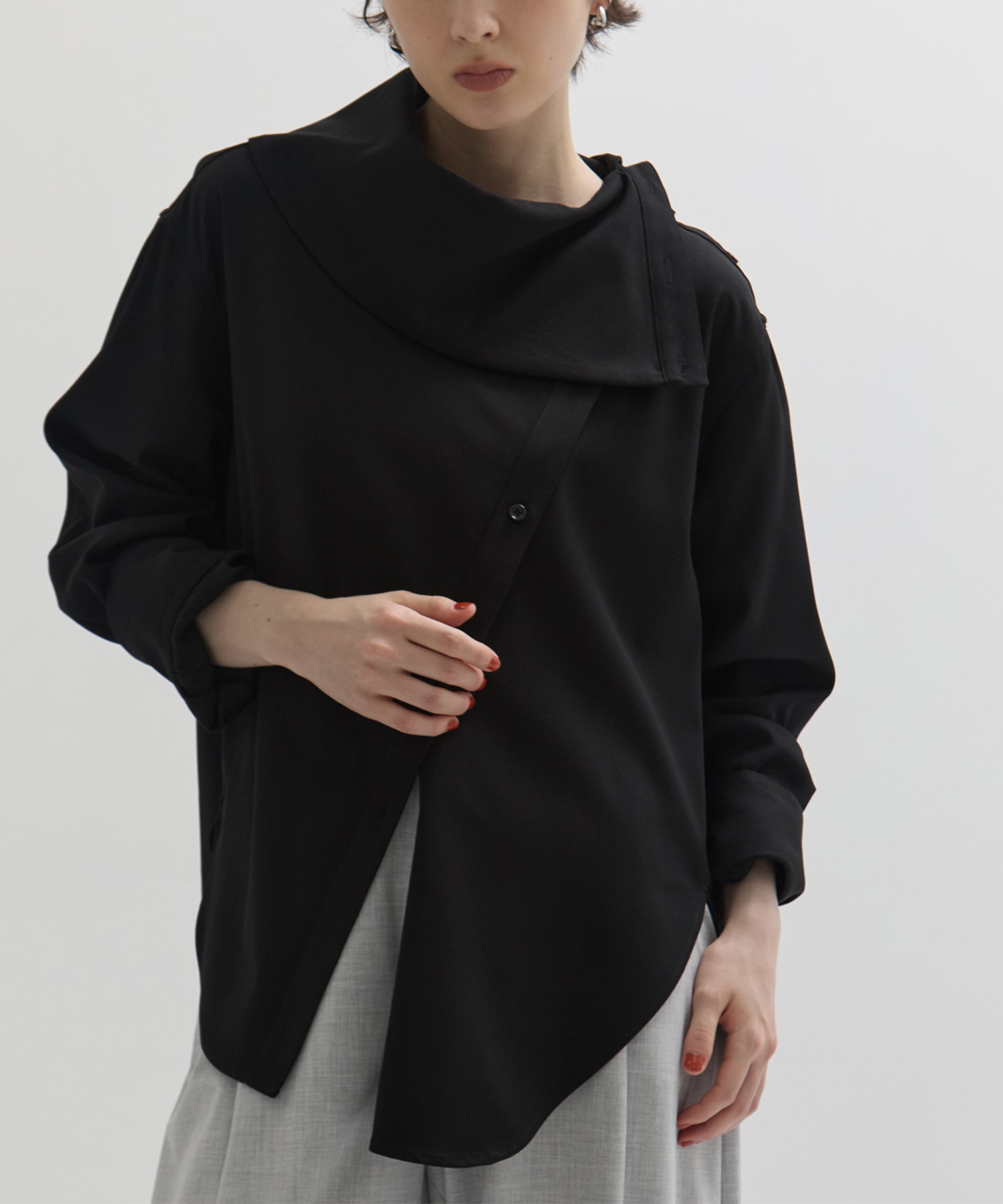 Viscose Wool Big Collar Shirt STUDIOUS