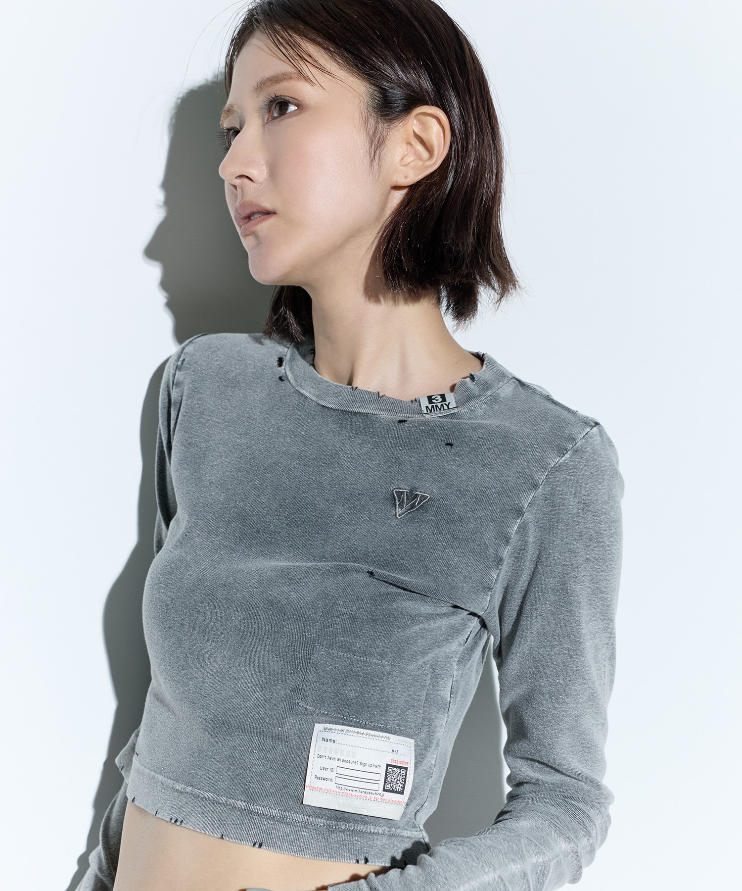 BLEACHED LONG SLEEVES TEE Maison MIHARA YASUHIRO