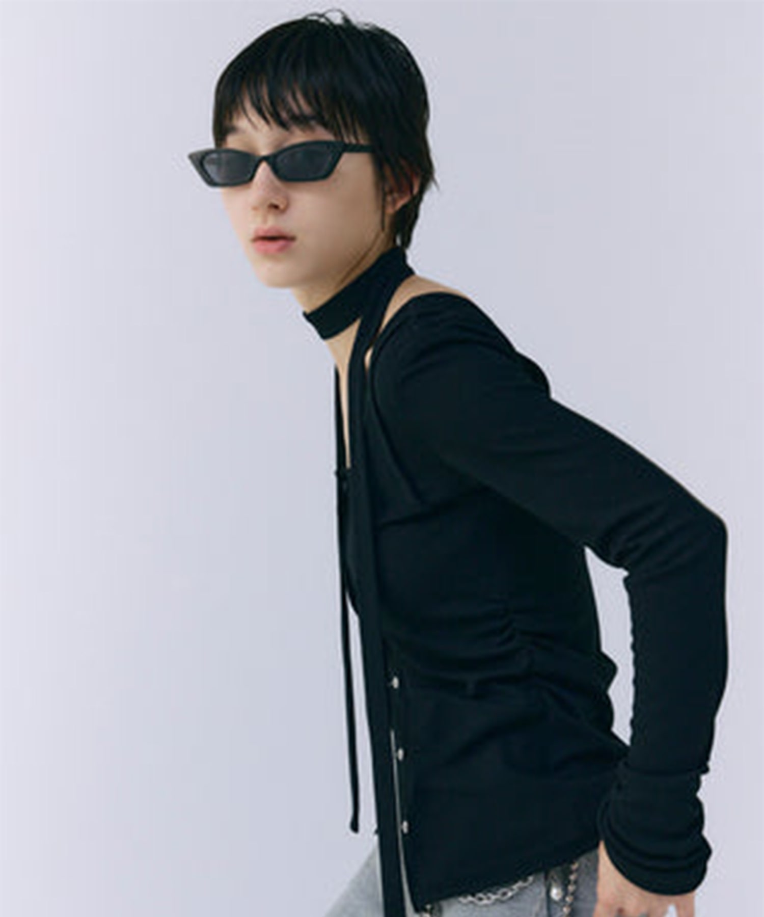 SCARF CHOKER TOPS JOSEMOON