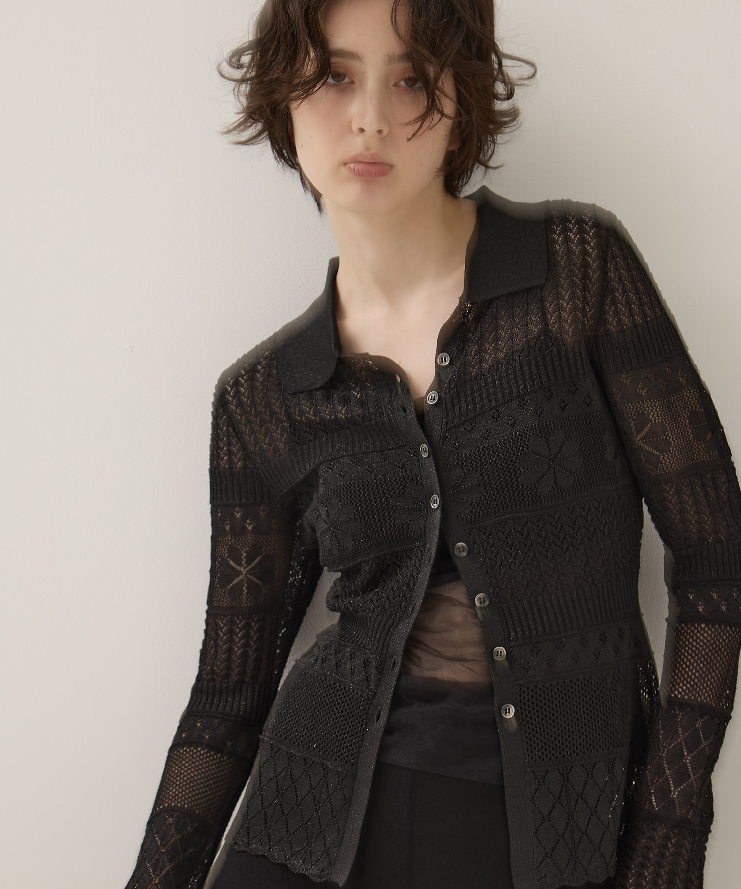 Flower Lace Knit Top EMILY ODA