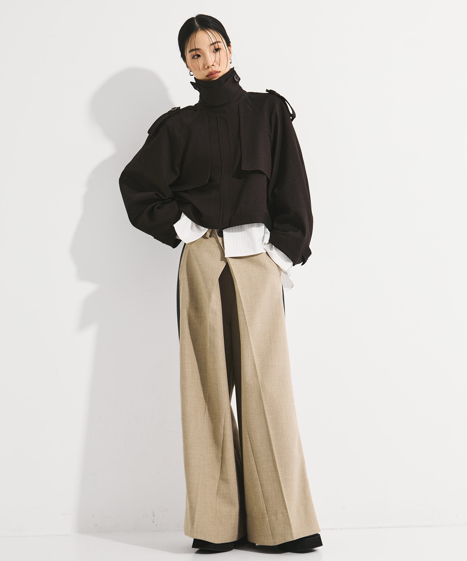 Side Leather Flare Trousers STUDIOUS