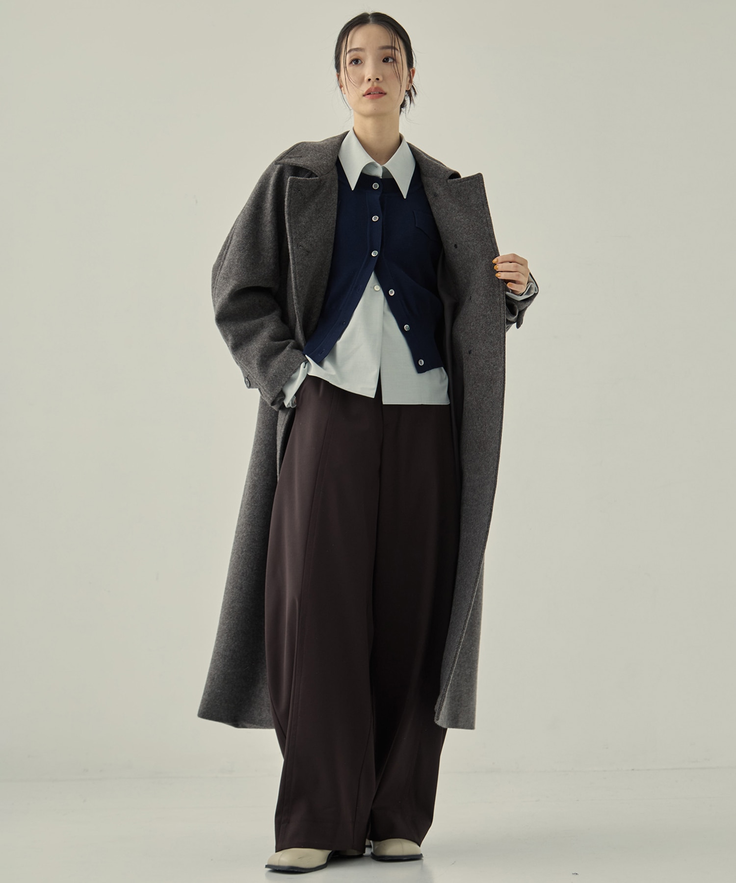 Wool Barrel Leg Trousers STUDIOUS