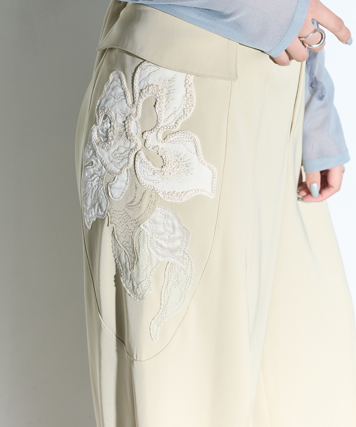 Patchwork embroidered slacks MURRAL