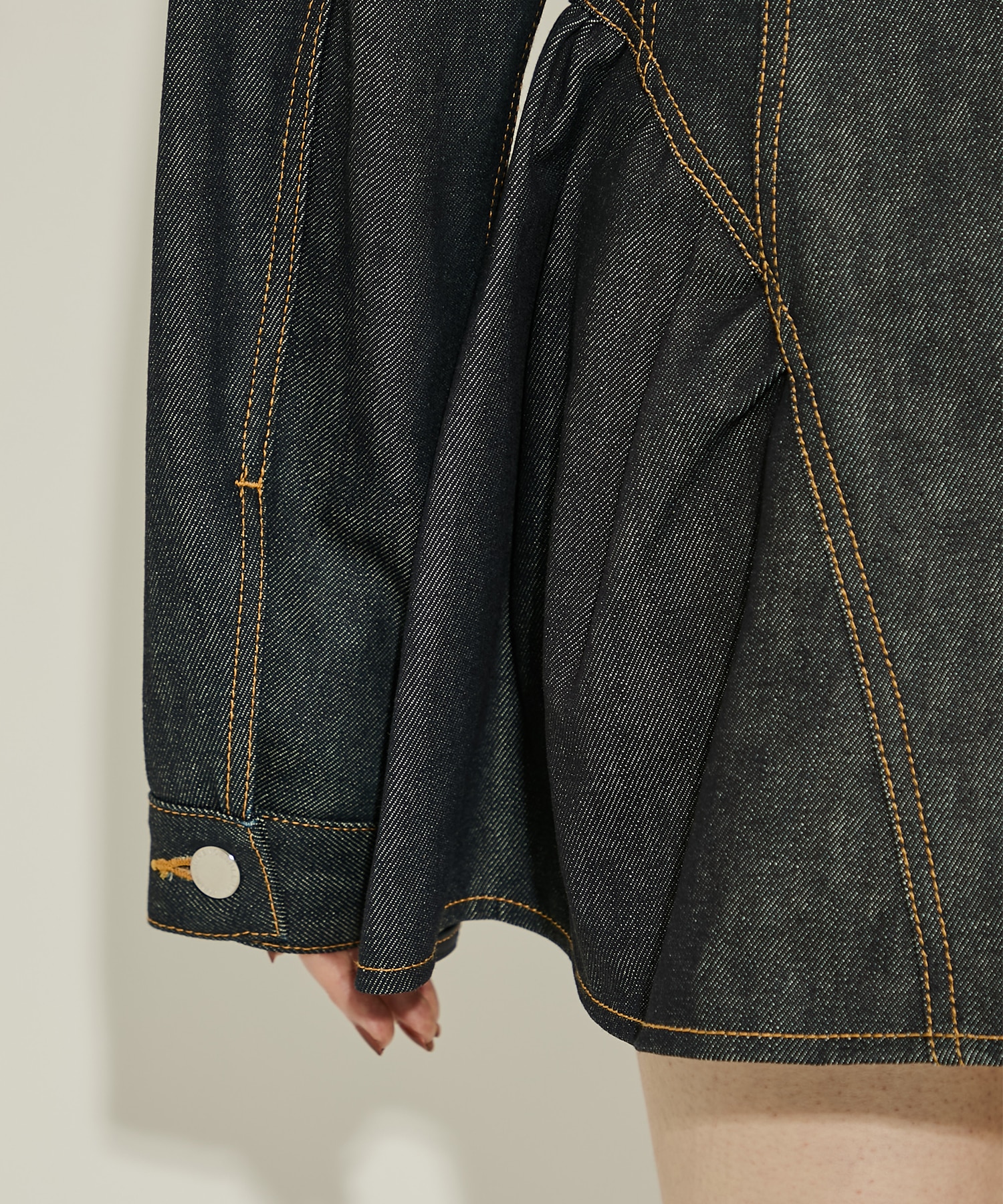 RIGID DENIM PEPLUM JACKET JOHN LAWRENCE SULLIVAN