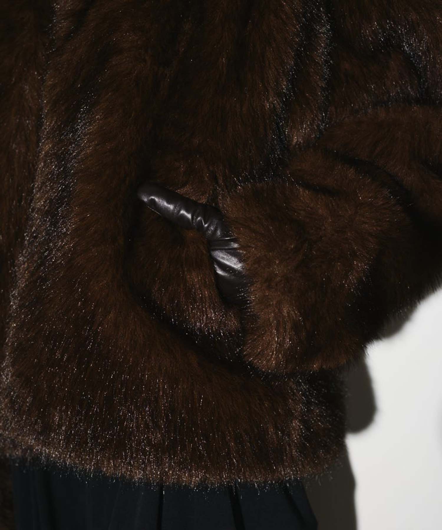 High collar faux fur jacket RIM.ARK