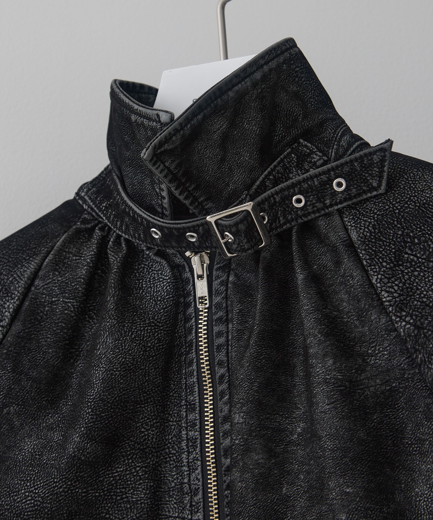 drawstring fade leather blouson tanakadaisuke