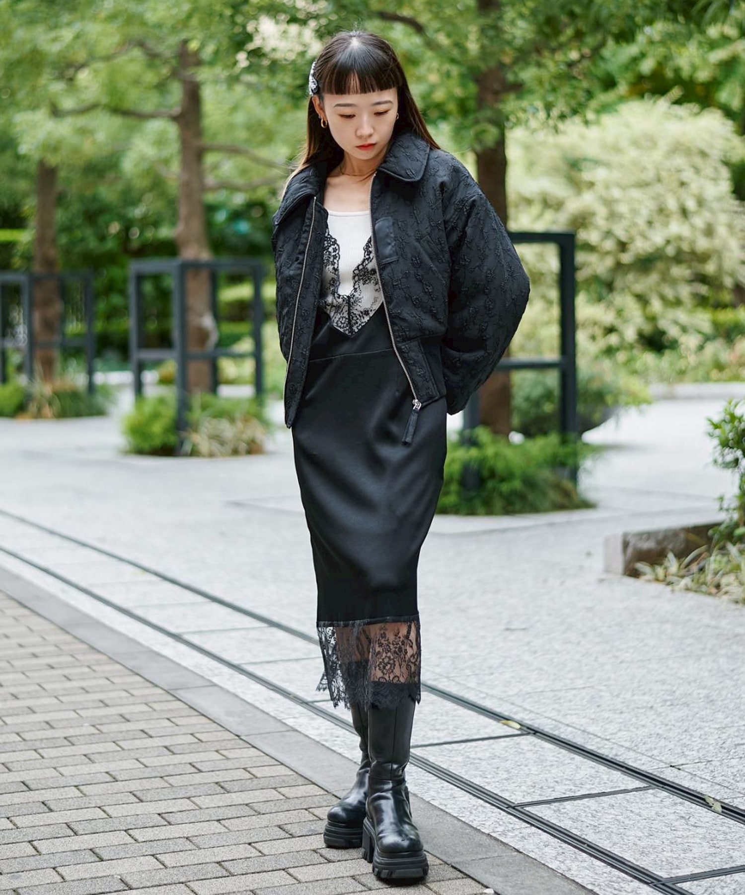 Floral jacquard bomber jacket FETICO