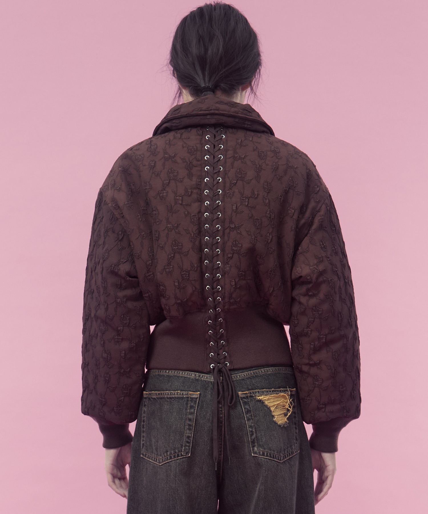 Floral jacquard bomber jacket FETICO