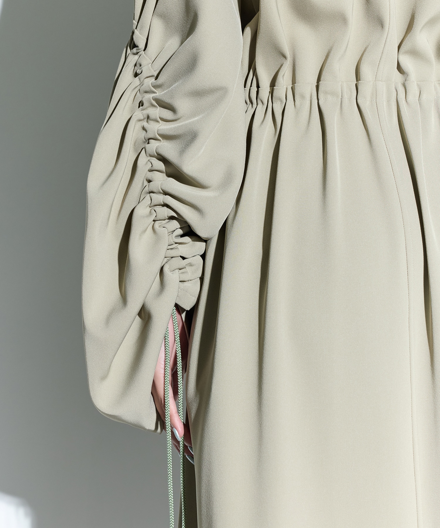 Gathered sleeve military coat MURRAL