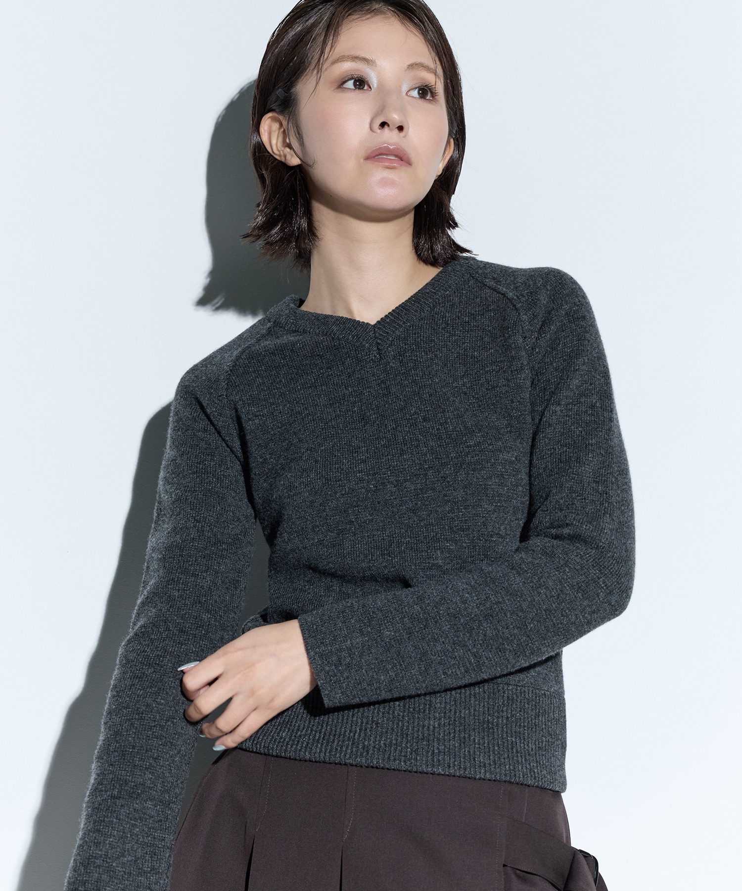 RERACS RAGRAN V NECK PULLOVER KNIT THE RERACS