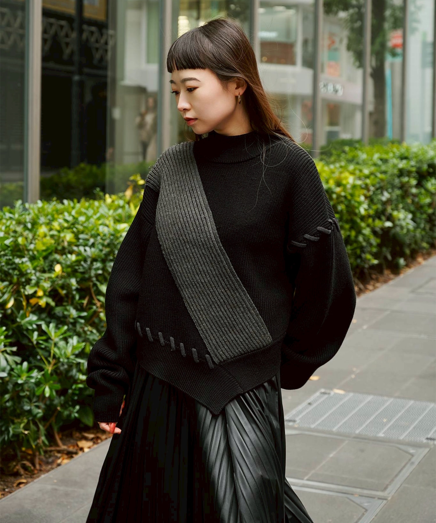 別注Asymmetrical Stitch Rib knit UN3D.