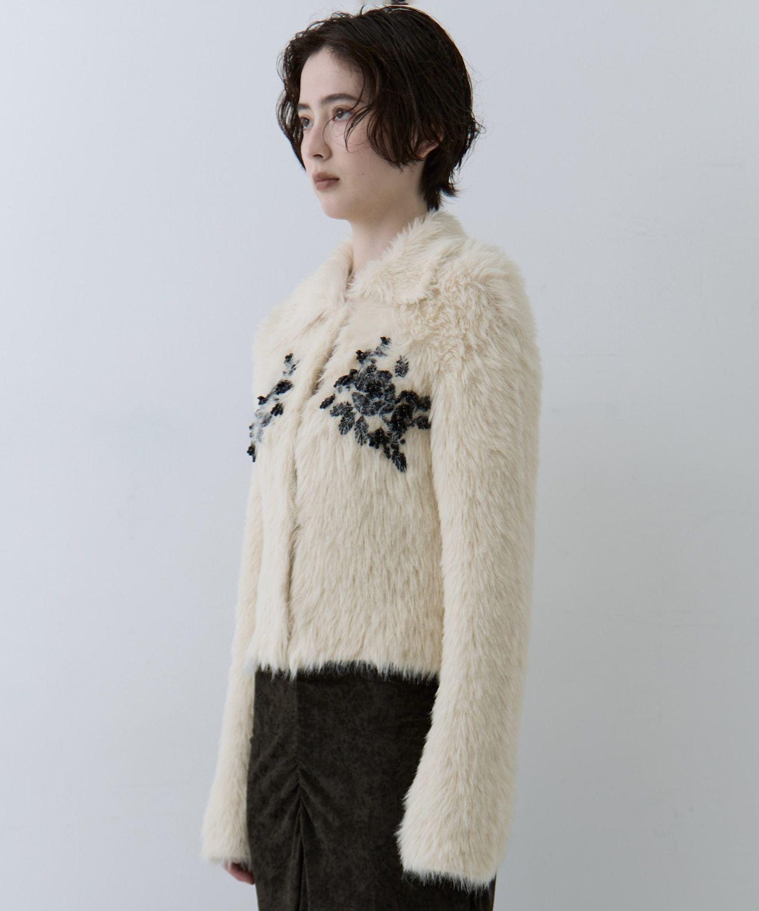 別注 シャギービジューカーディガン FETICO