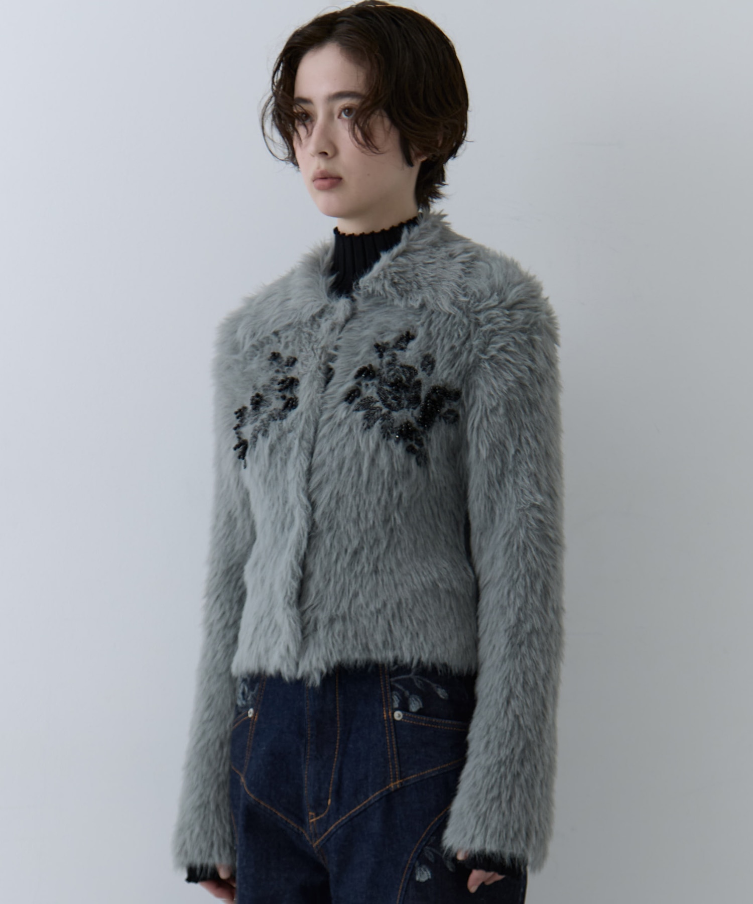 別注 シャギービジューカーディガン FETICO