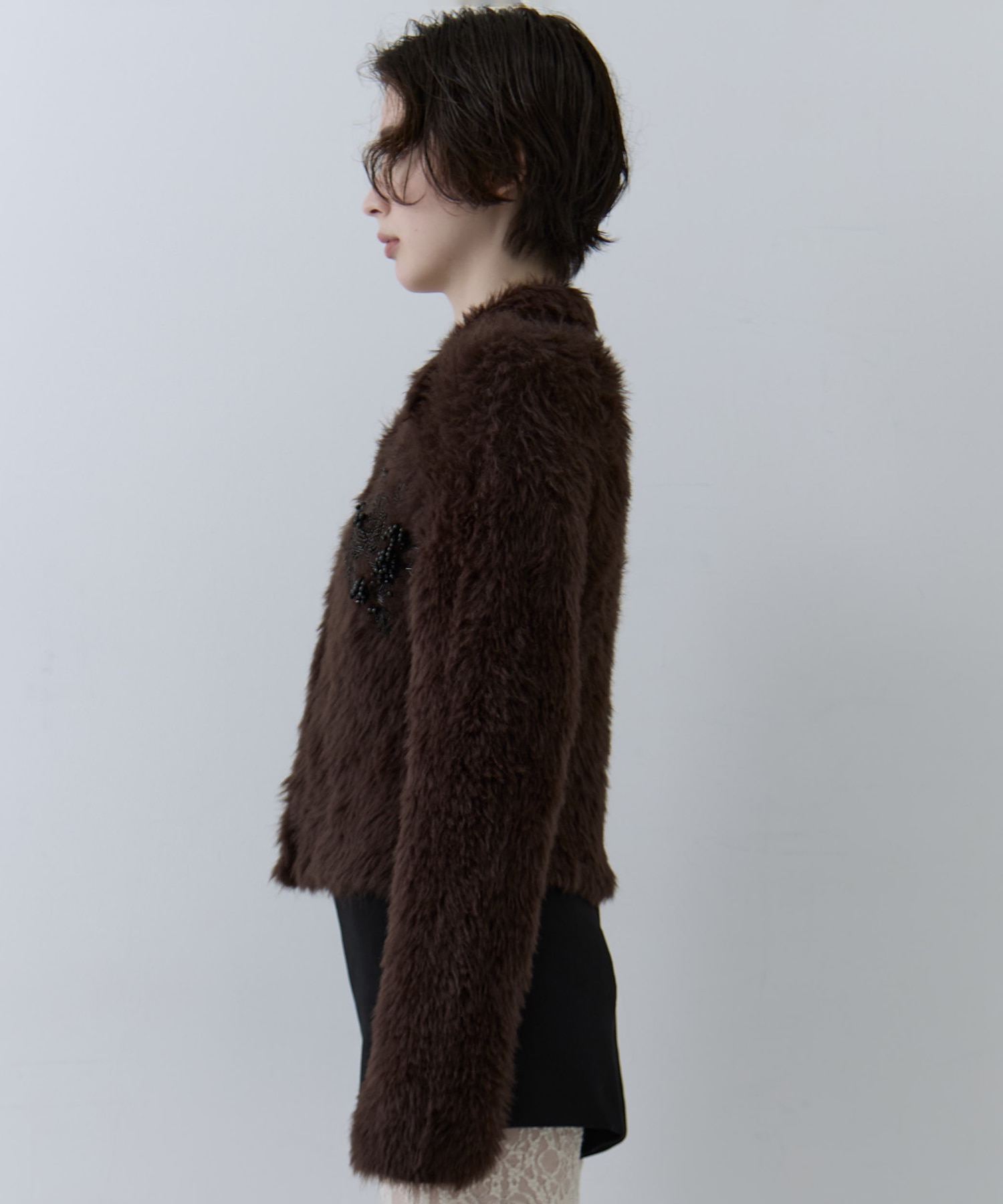 別注 シャギービジューカーディガン FETICO