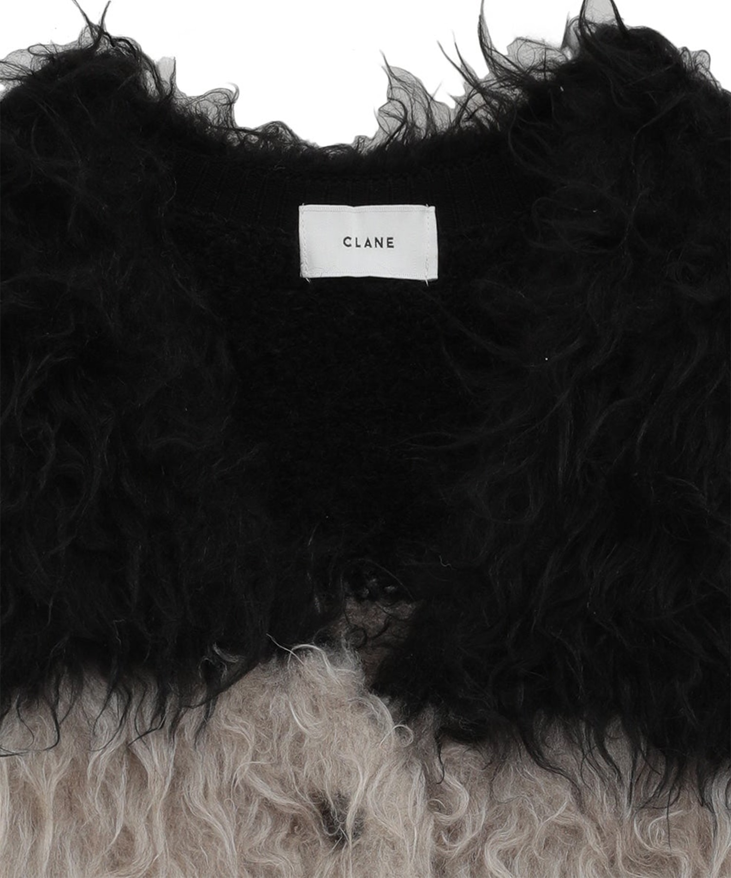 BI COLOR SHAGGY KNIT CARDIGAN CLANE