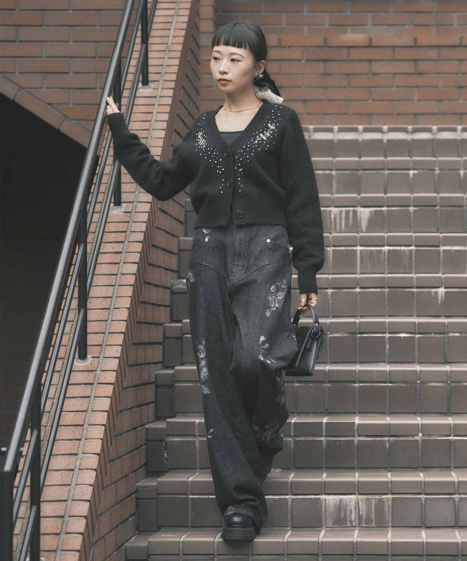 Jacquard-knit V-neck cardigan FETICO