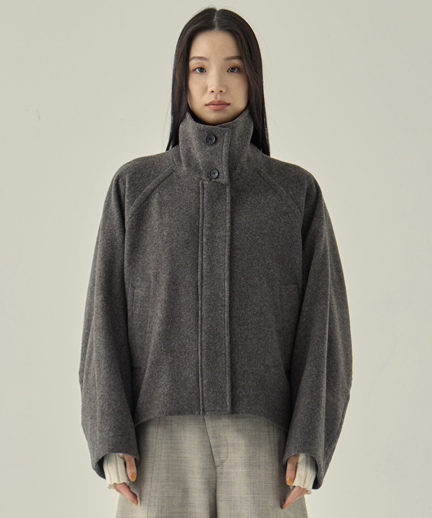 Stand Collar Wool Blouson(1 GREY): STUDIOUS: WOMENS｜ STUDIOUS
