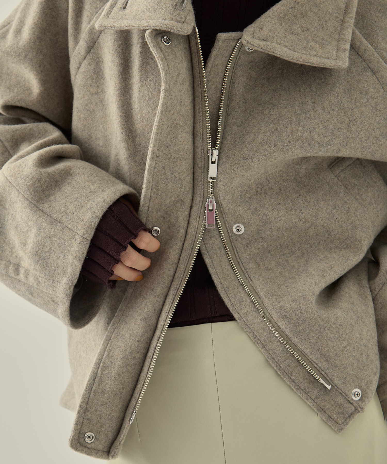 Stand Collar Wool Blouson STUDIOUS