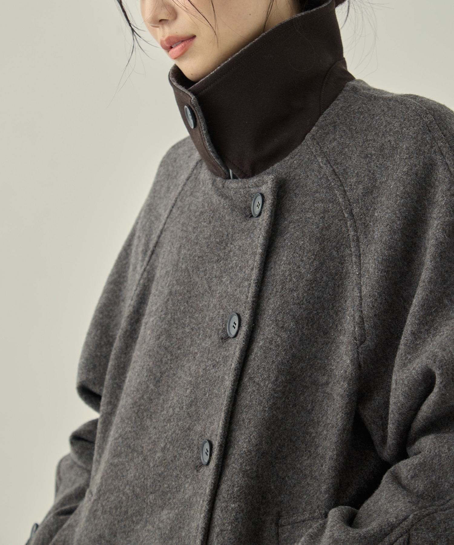 Stand Collar Wool Coat STUDIOUS