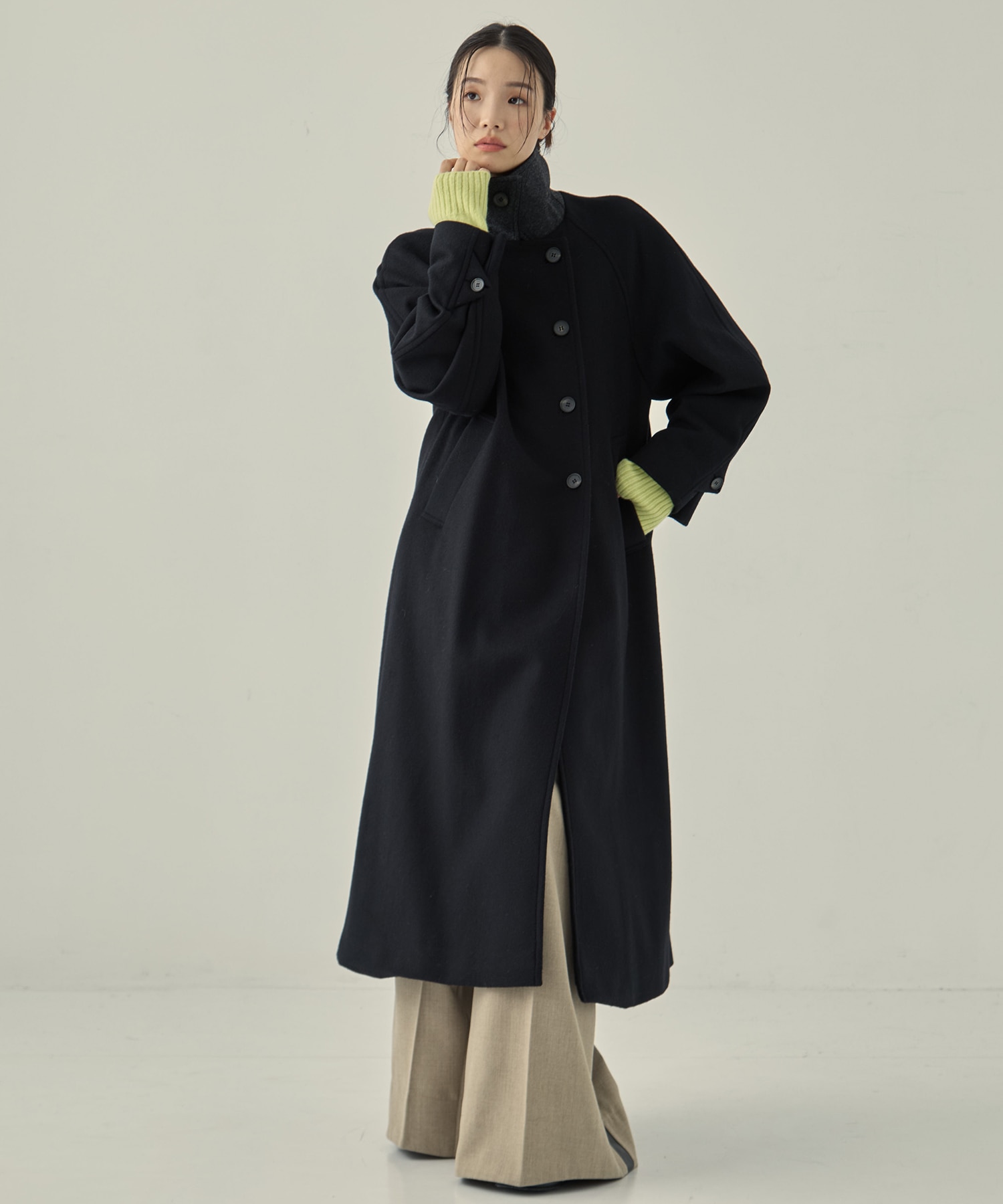 Stand Collar Wool Coat STUDIOUS