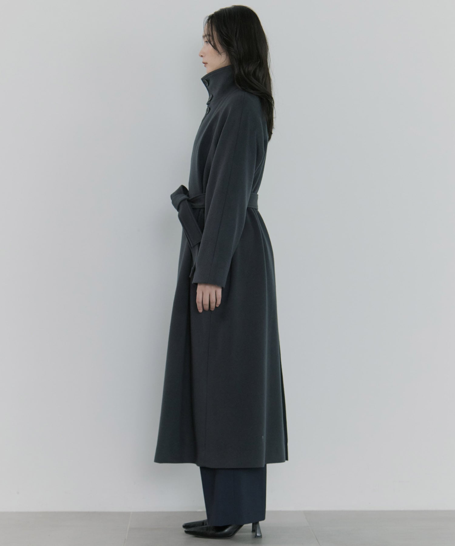 別注スタンドカラーロングコート Dessin de mode