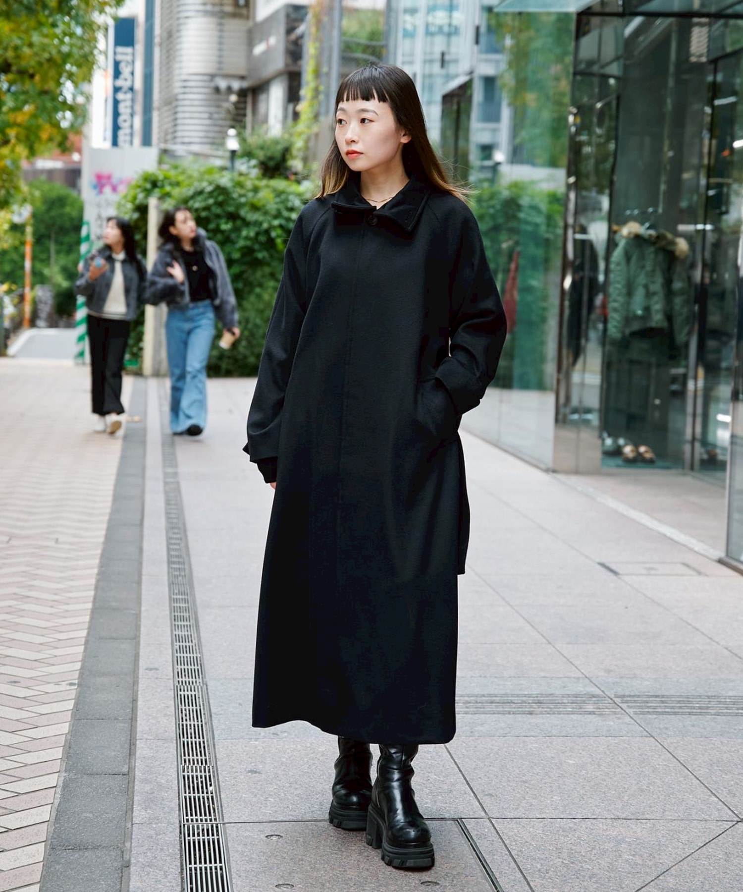 別注スタンドカラーロングコート Dessin de mode