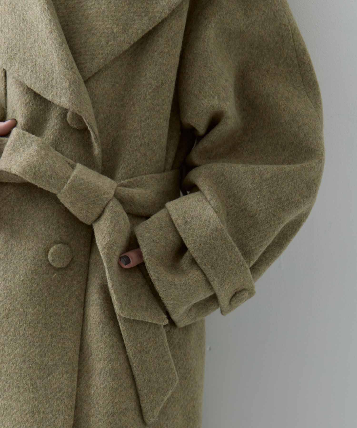UND BIG ROUND COLLAR WOOL LONG COAT AMERI