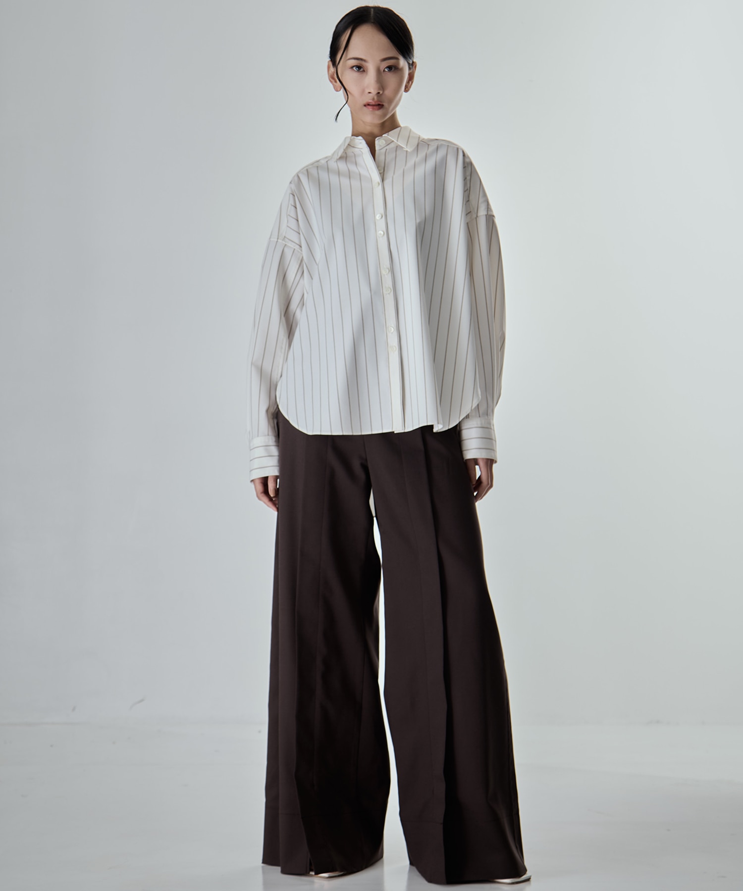 Wide Stripe 2way Shirt STUDIOUS