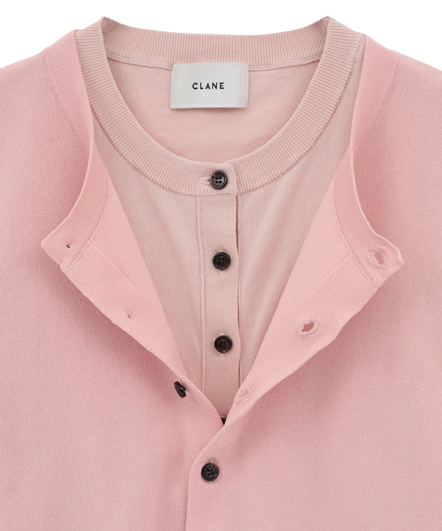 W LAYERED KNIT CARDIGAN CLANE