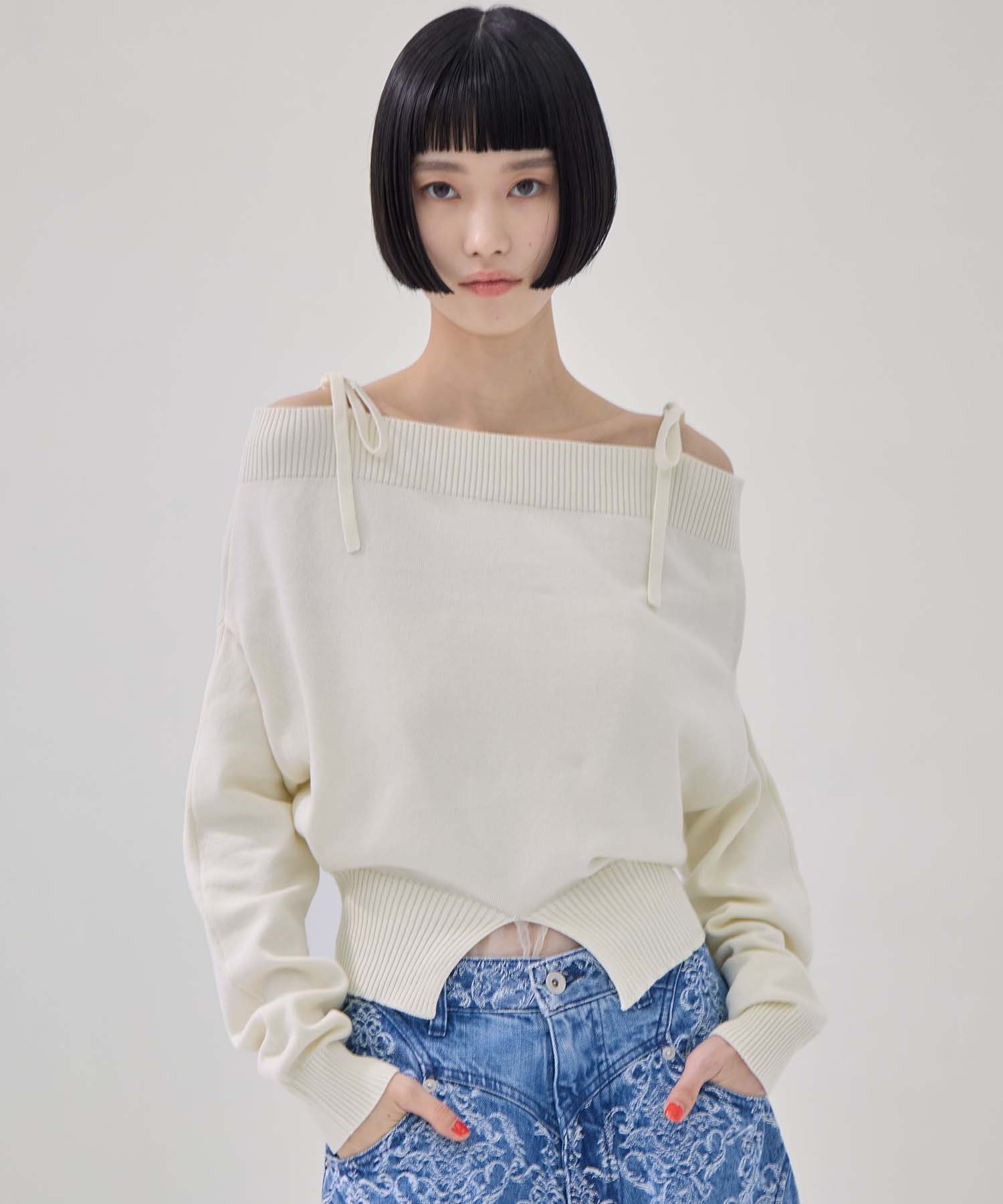 別注2WAY BORELO KNIT TOPS TAN