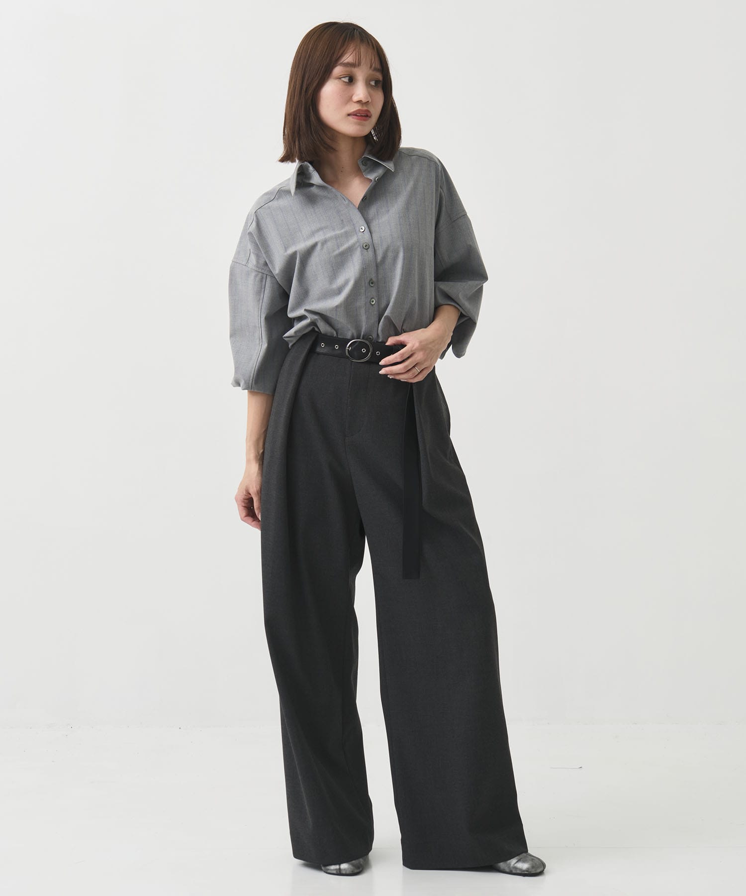Belted Stretch Trousers STUDIOUS