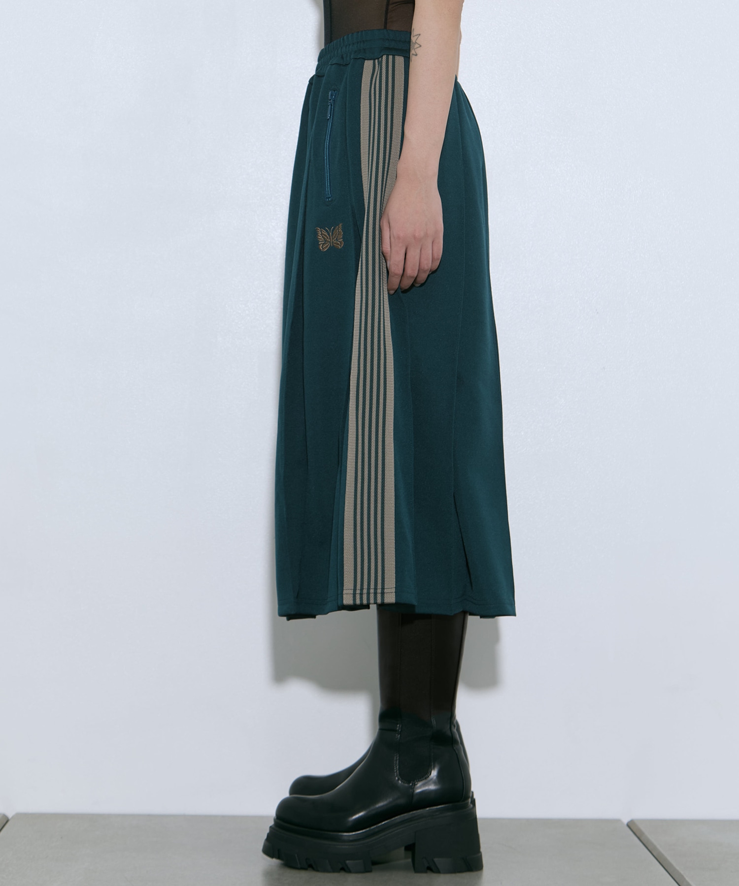 Pleated Track Skirt - Poly Smooth 