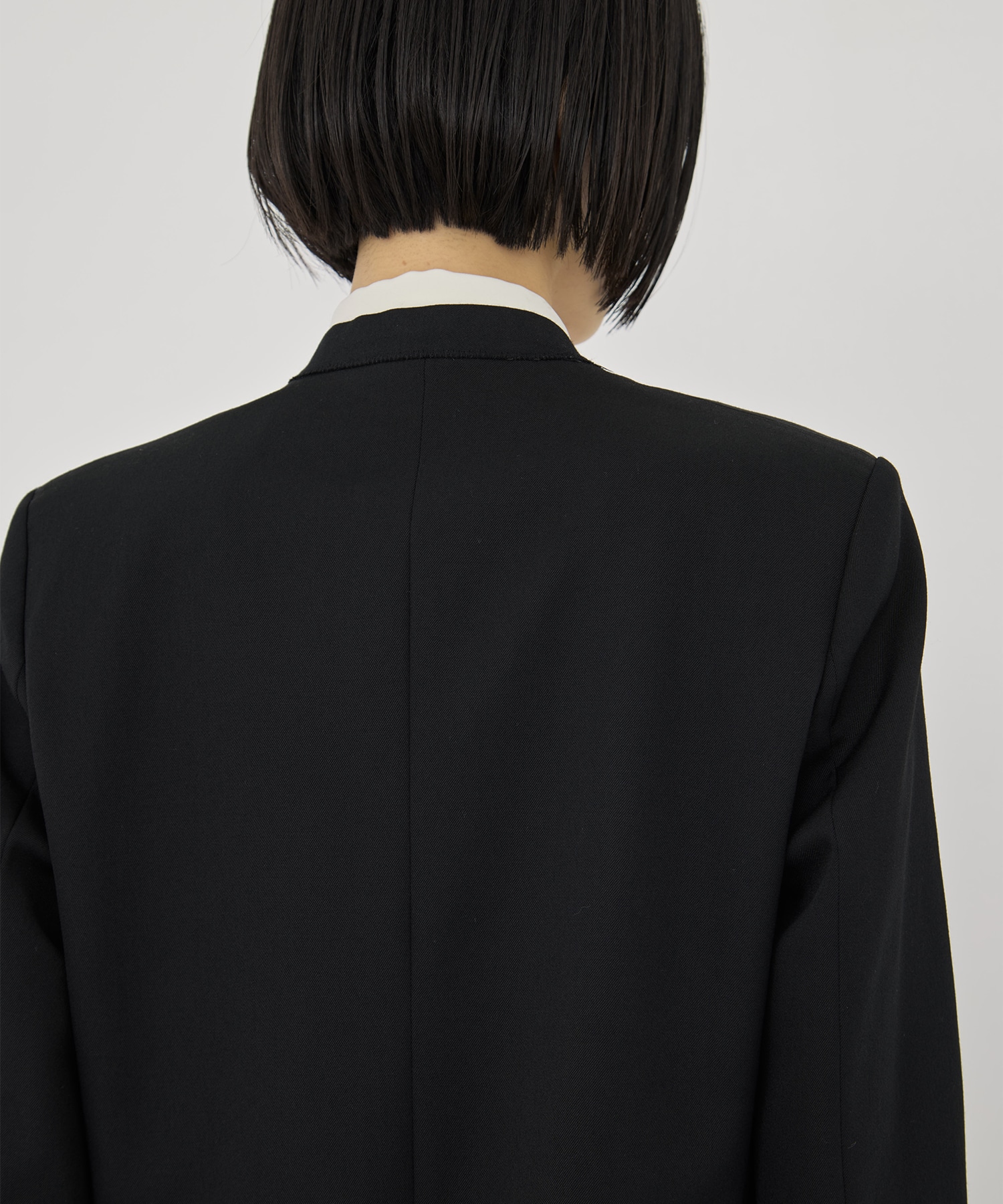 BLACK FORMAL NO COLLAR JACKET CINOH