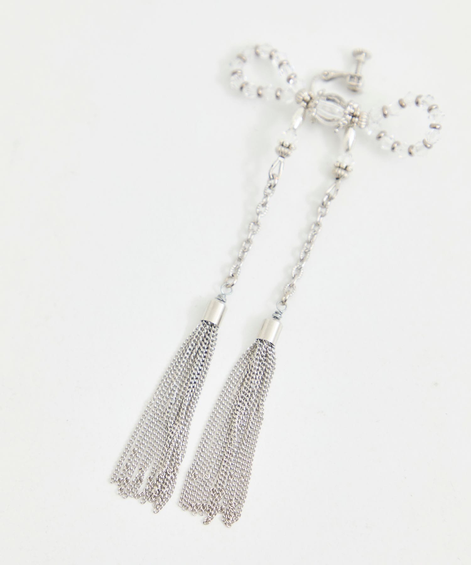 crystal ribbon chain earings tanakadaisuke