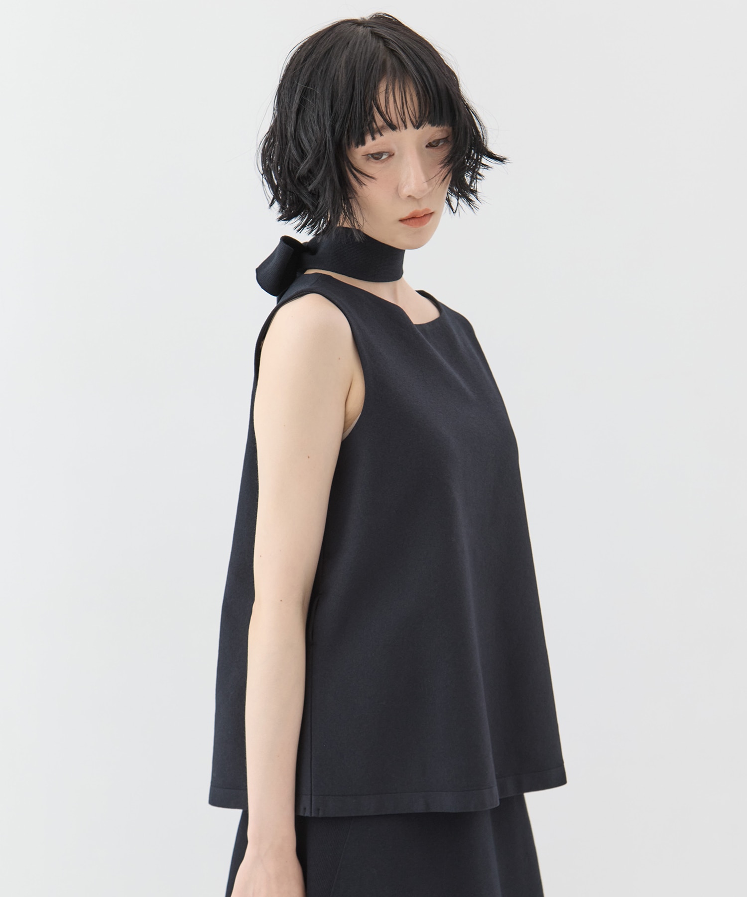 別注no sleeve knit tops WRAPINKNOT