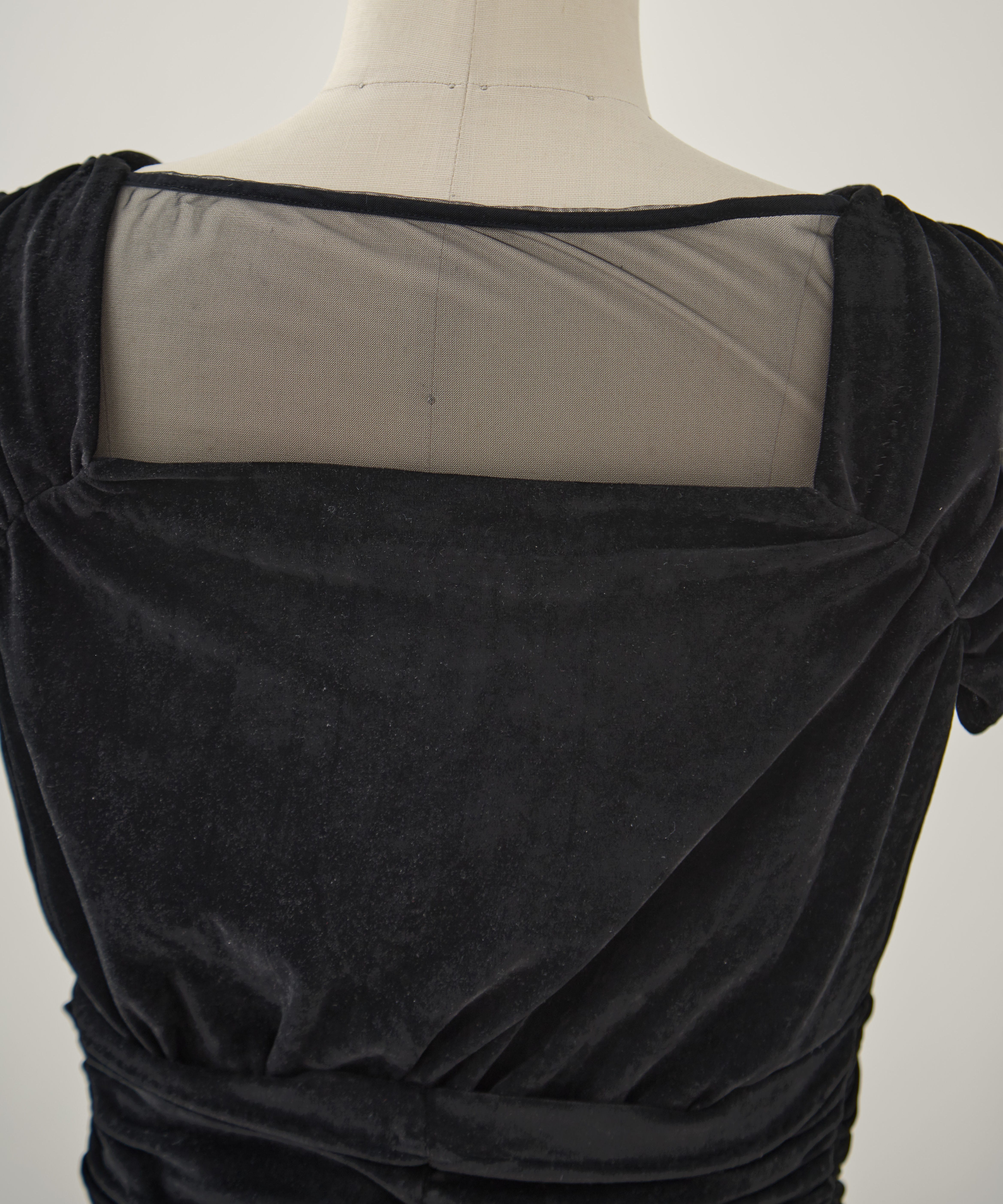 VELVET TULLE GATHERED TOP FETICO