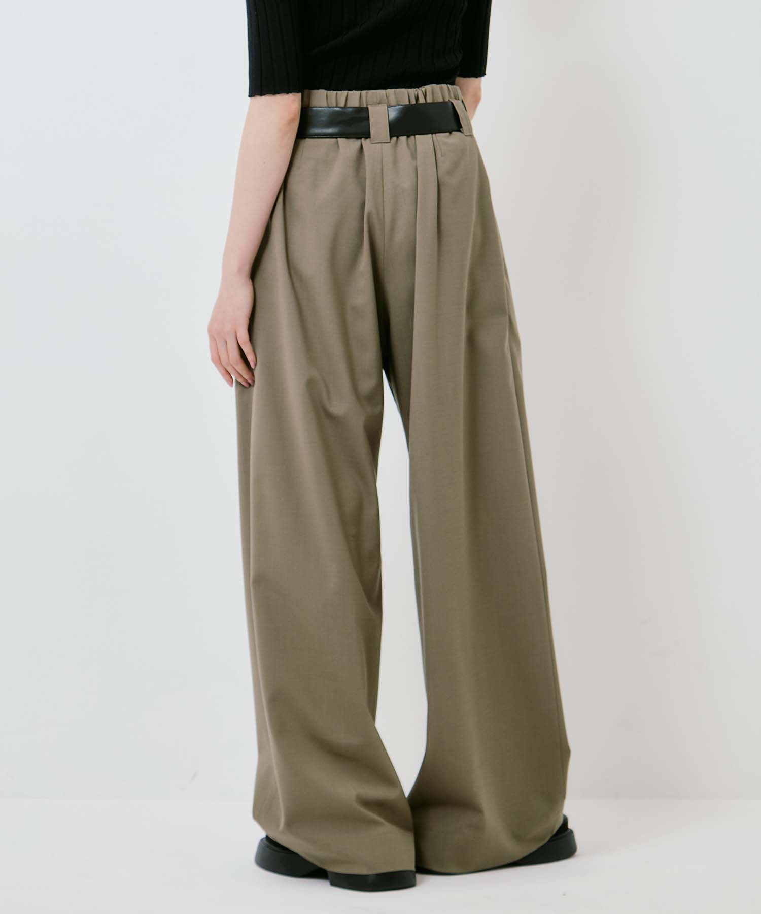 Summer Wool Belted Trousers STUDIOUS
