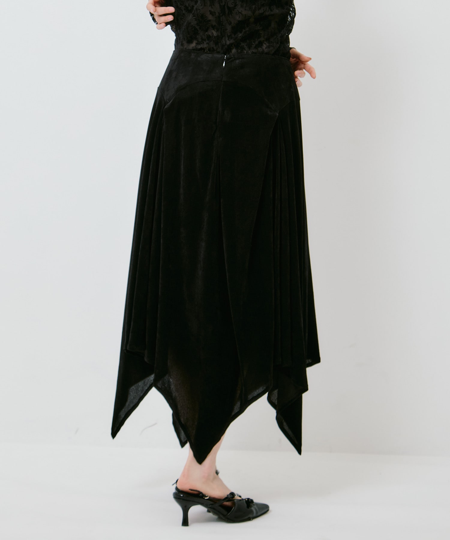 VELVET TULLE GATHERED SKIRT FETICO