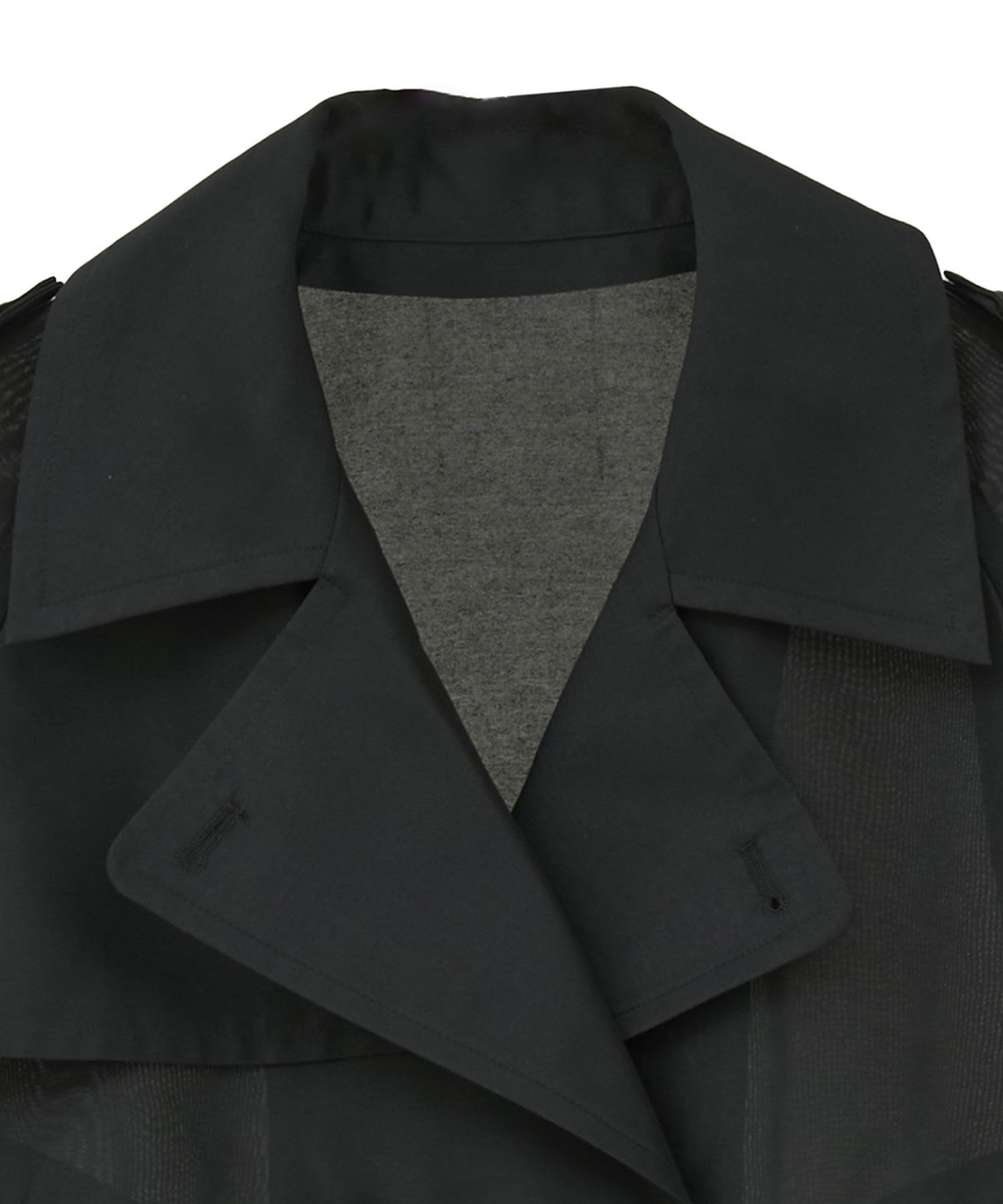 SHEER SHORT TRENCH JACKET CLANE