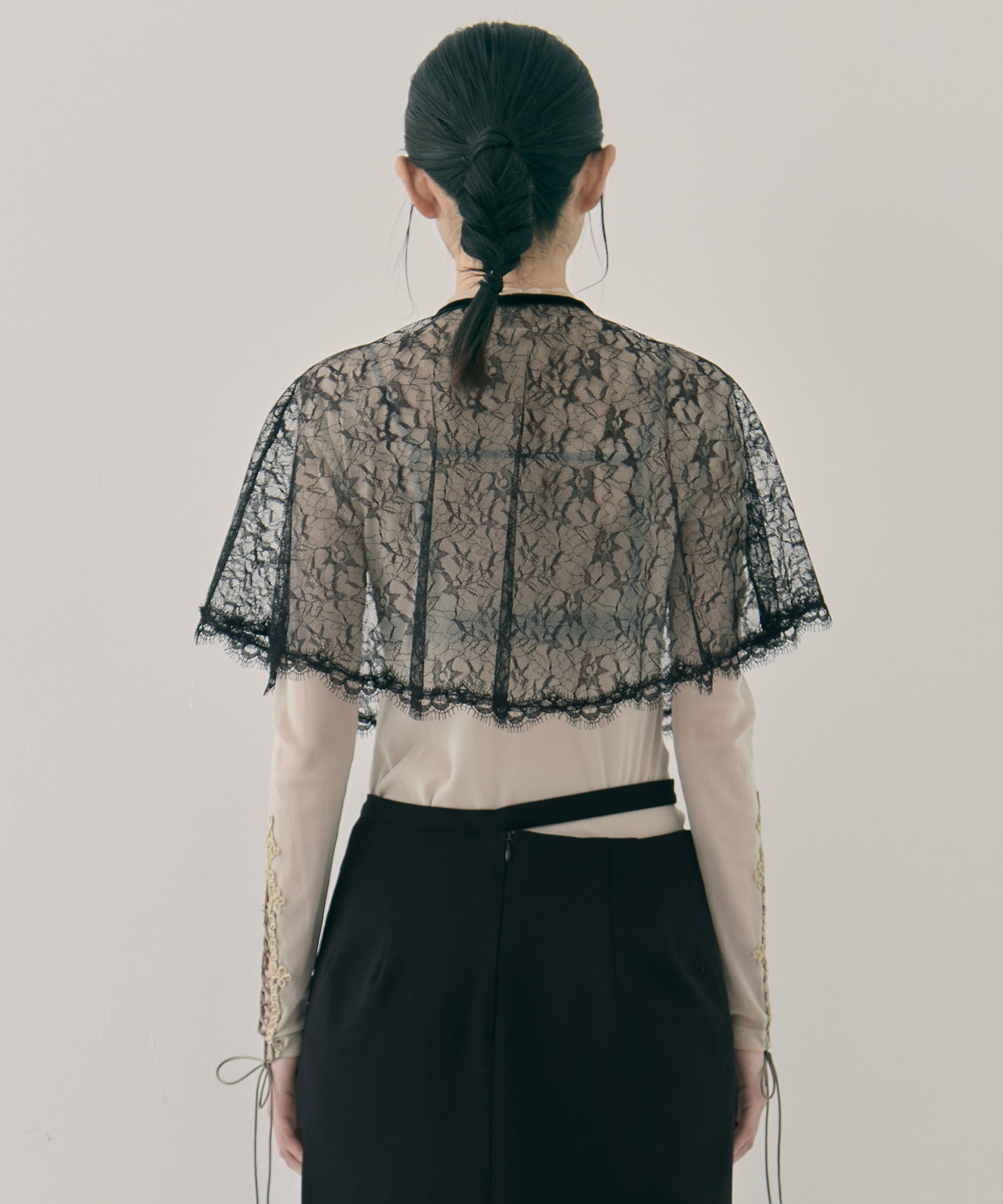 flower lace velvet ribbon cape tanakadaisuke