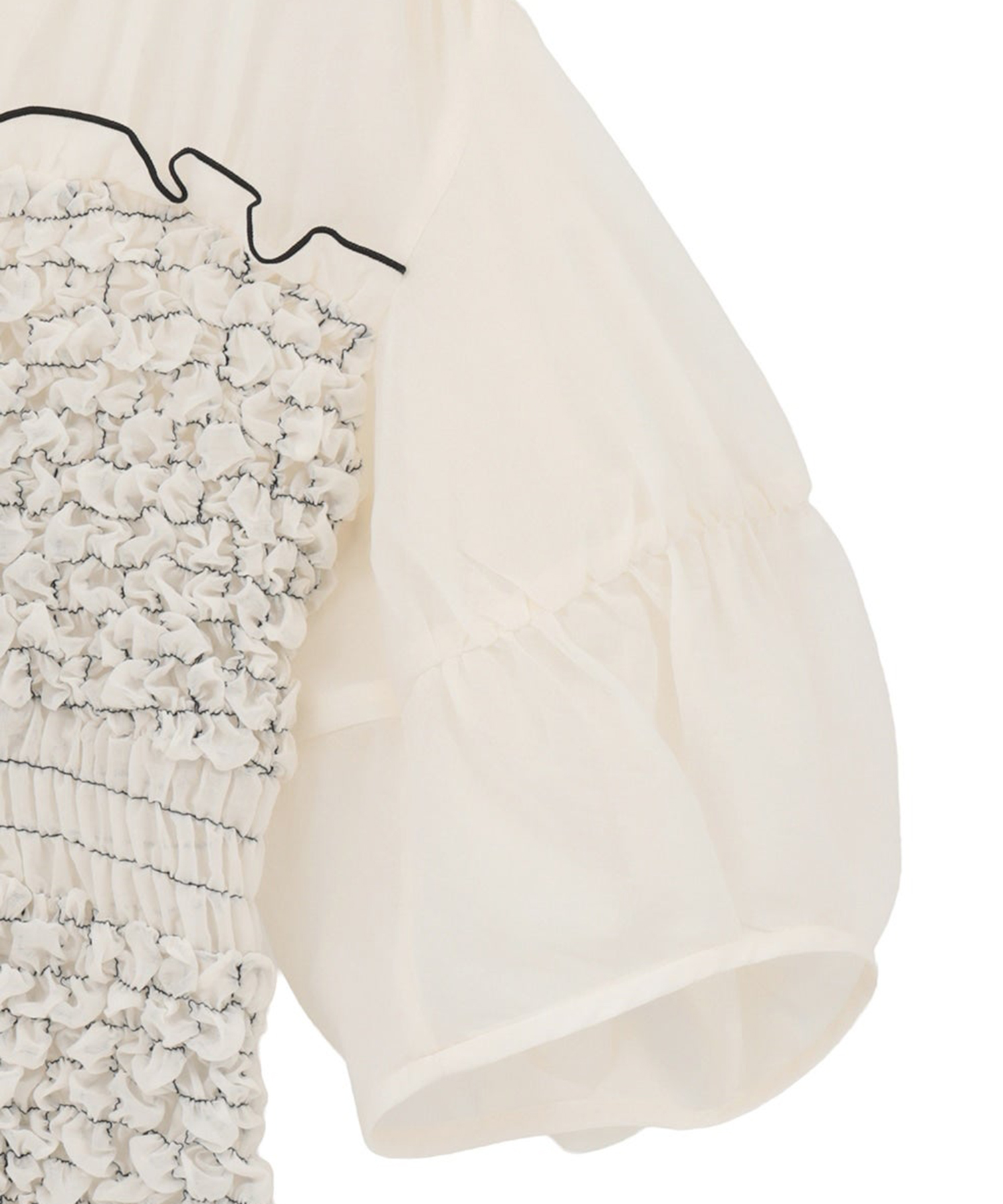 COLOR STITCHED SHIRRING TOPS CLANE