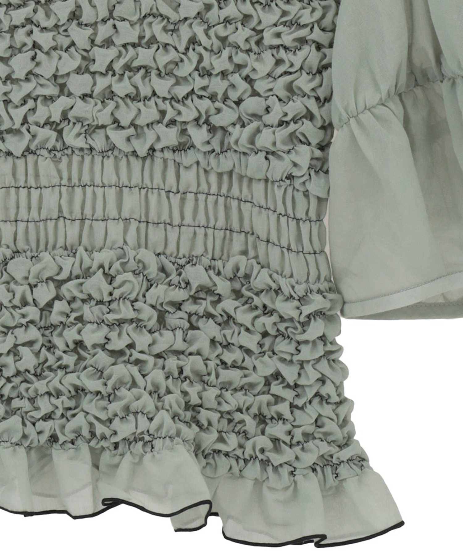 COLOR STITCHED SHIRRING TOPS CLANE